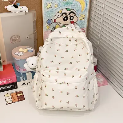 Japanisch inspirierter Rucksack mit Blumenmuster für Mädchen, Schultasche - 6