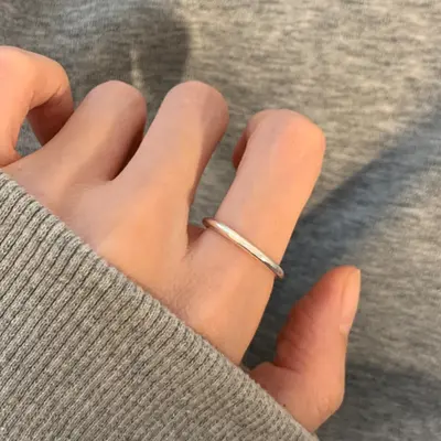 925er Silberring glatt für Damen nicht verblassend - 6