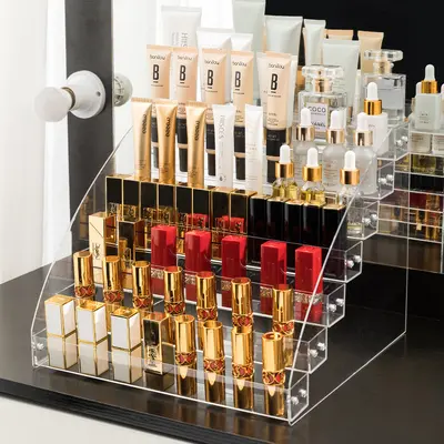 Acryl-Nagellack-Ausstellungsregal, mehrschichtiges transparentes Kunststoff-Nagellack-Kleber-Aufbewahrungsbox, Nagelstudio-Ausstellungsregal, Kosmetik-Regal - 3