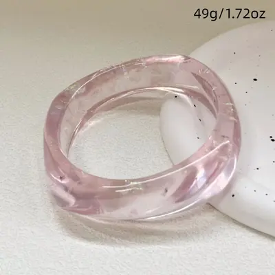 3件套欧美晕染咖色手镯树脂女士弧形手环环形不规则几何型手饰 - 7