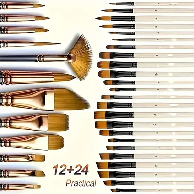 Oil Painting Brush Set 32-Piece Nylon Wooden Handle - 8