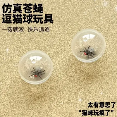 Simulated Fly Cat Teaser Ball, Transparent, Durable Cat Toy - 1