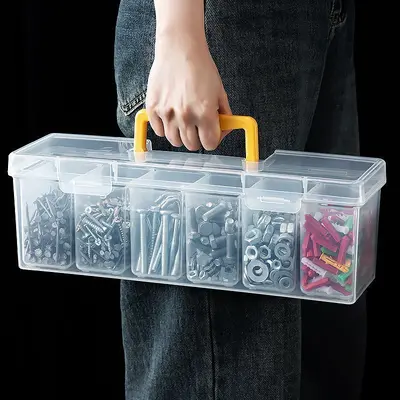 Storage Parts Box Organizer Household Hardware Tools Box Screws Materials Accessories Transparent Portable Compartment Sorting Classification Box