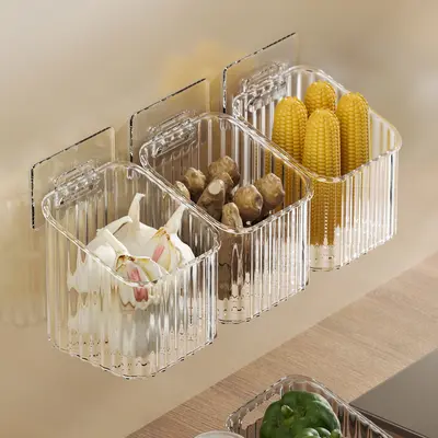 Onion, ginger and garlic storage basket kitchen garlic wall-mounted storage basket ginger garlic storage shelf wall-mounted storage box