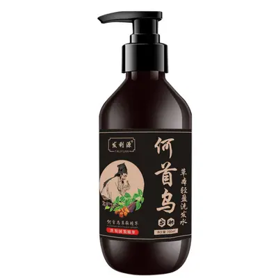 Otantik Polygonum multiflorum şampuan Saç Liyuan bitkisel hafif şampuan toptan şampuan pürüzsüz yağ kontrolü şampuan