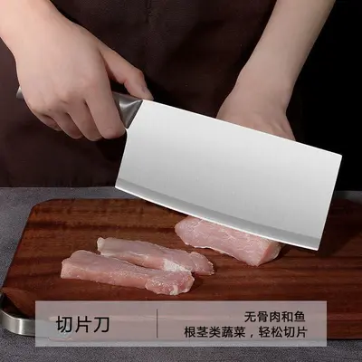 Paslanmaz çelik mutfak bıçağı seti, et ve kemik kesme - 4