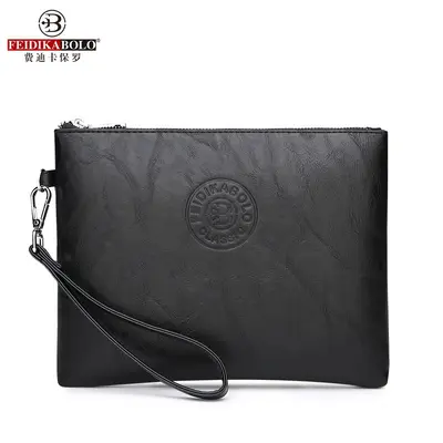 Men's PU Leather Envelope Clutch with Phone Compartment, 2023 Model - 12