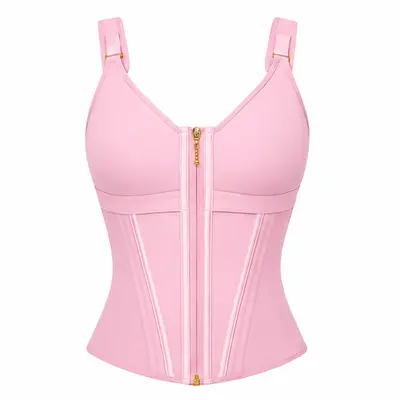 Komprimierendes Damen-Shapewear-Oberteil für Sport, atmungsaktiver Netzstoff