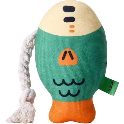 Squeaky Chubby Fish Dog Toy with Teeth Cleaning, Interactive Cat Toy - 6