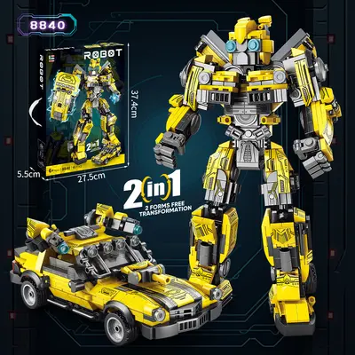 Mit LEGO kompatibles Transformers-Bausteinset Bumblebee und Optimus Prime, ab 6-12 Jahren - 13