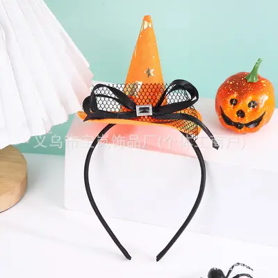 Halloween Witch Hat Headband with Spider Web Design for Children - 7