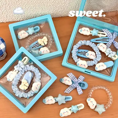 New cartoon cute cloud star hair clip for girls versatile side bangs clip sweet duck bill clip hair rope wholesale