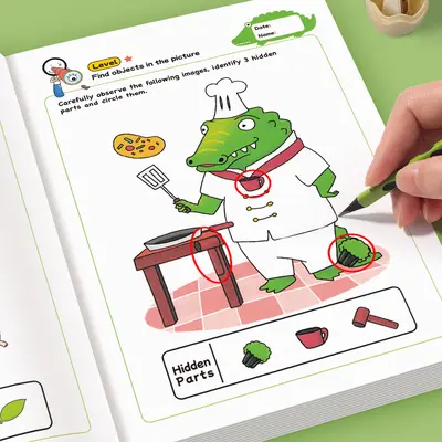 Cross-Border Children's Concentration Training Visual Discovery Challenge Maze Puzzle Book Hide-and-Seek Picture Book Find the Same