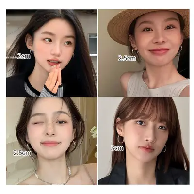 s925纯银针简约素圈耳环圈圈2025新款爆款气质大气圆圈耳圈防过敏 - 5