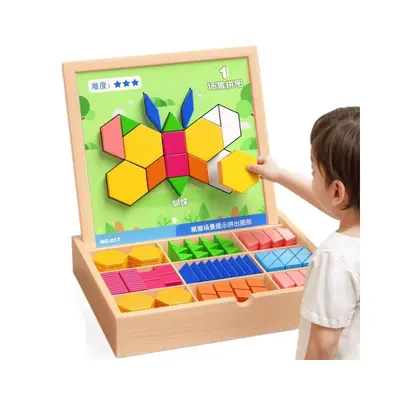 Magnetic Geometric Tangram Puzzle, Kindergarten Educational Toy - 6