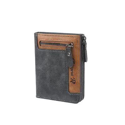 Men's Retro Zipper Small Bag, Multi-Card Slot Wallet - 6
