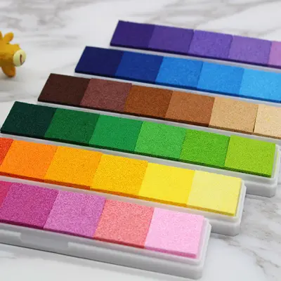 6 renkli mini mürekkep pedi seti, parmak izi ve DIY boyama