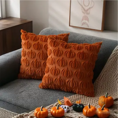 In Stock Halloween Pumpkin Pillow Cover Double-Color Quilted Sofa Cushion Cross-Border Recommended Home Textile Holiday Party Decoration - 8