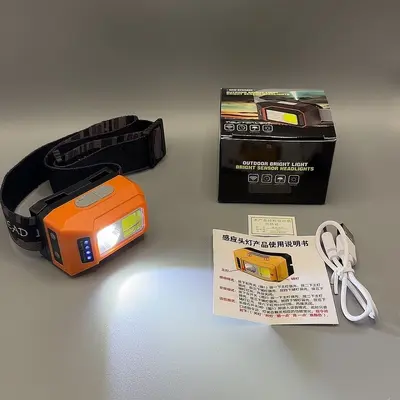 Voice-Controlled Rechargeable Headlamp, Lithium Battery, Motion Sensor, for Night Fishing - 8
