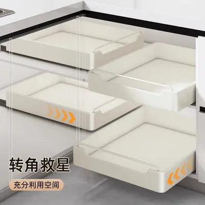Kitchen under-sink tiered pull-out storage basket - 1