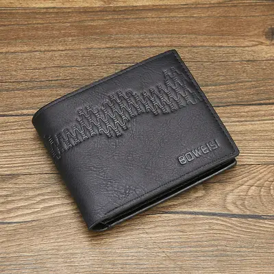 Men's Short Wallet, Large Capacity, Retro Multifunctional Design - 2