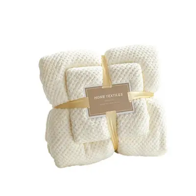 Coral fleece towel set with pineapple pattern, 2 pieces, absorbent, thick - 5
