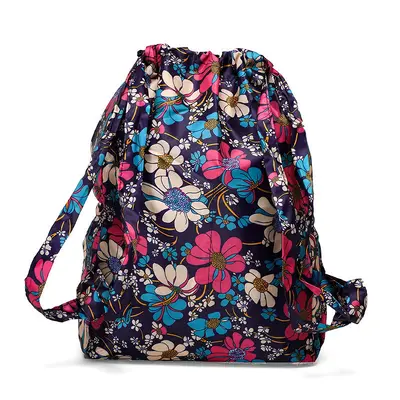 Ultra-Light Floral Drawstring Backpack for Women, Foldable Shopping Bag - 6