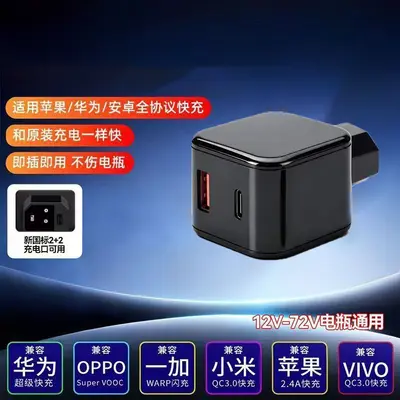 Electric vehicle phone charger, 12V-72V, USB, fast charging - 7