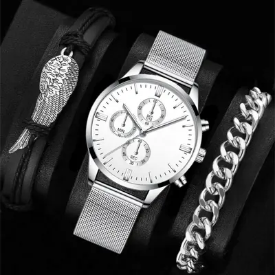 Herren-Ledergürtel, Uhr und Armband Set - 9