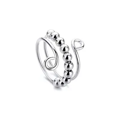 Brass Bead Spinner Ring, Stress Relief, Open Design
