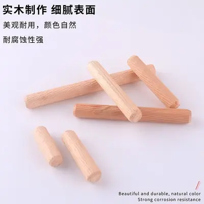 Solid Eucalyptus Wood Dowel 8x40 mm with M6 Three-Way Connector - 5