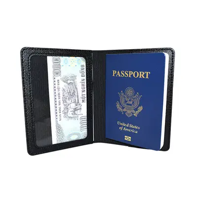 PU Passport Cover Set with Luggage Tag and Ticket Holder, Solid Color, Customizable with L