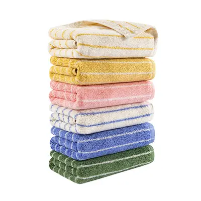 Cotton towel set three-piece bath Morandi colors - 5