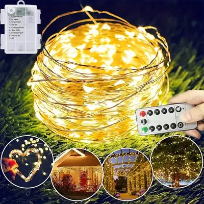 LED Işık Yıldızlı Gökyüzü V Sarkıt Lamba Sihirli Fasulye Üç Renkli Değişken Işık RGB Işıklı Düşük Voltaj Işık Kaynağı Sıcak Beyaz Ambiyans Lamba Bakır Tel Lamba