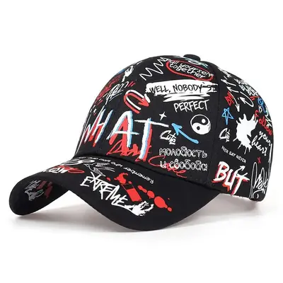 Special graffiti style baseball cap street hip-hop personality European and American trend punk sunshade sun protective baseball cap