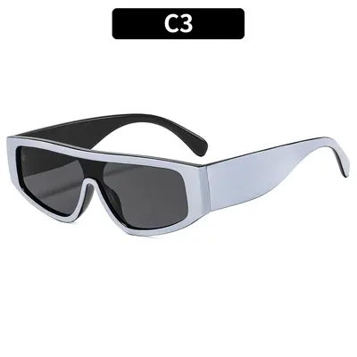 Square Sunglasses, Color-Block Design, Trendy Street Style - 8
