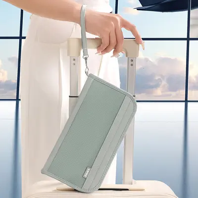 Reisepass-Etui, Dokumententasche, RFID-Schutz, großes Fassungsvermögen