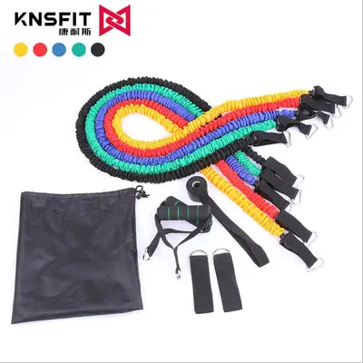 Kırılmaz germe ipi seti 11 parçalı, iç mekan fitness direnç bandı - 4