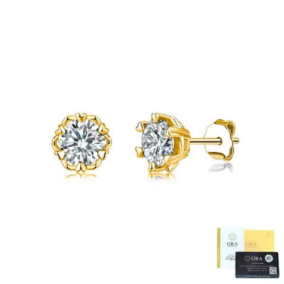 S925 Sterling Silver Heart Moissanite Stud Earrings for Women - 7