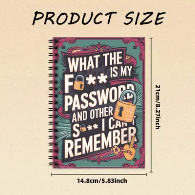 A5 Password-Protected Notebook, 100-Page Spiral Sketchbook