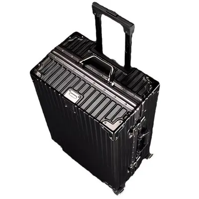 Robuster und langlebiger Koffer 24 Zoll Herren 360-Grad-Rollen Herren Aluminiumrahmen Trolley Zahlenkombination Reisekoffer 28 Zoll großes Fassungsvermögen Lederkoffer