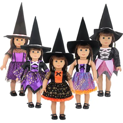 Puppenkleidungsset 18 Zoll American Girl mit Halloween-Hexenhut
