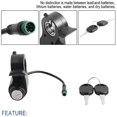 Start Button, Throttle Lever and Key Door Lock for Kukirin G2 Pro/G2 Max