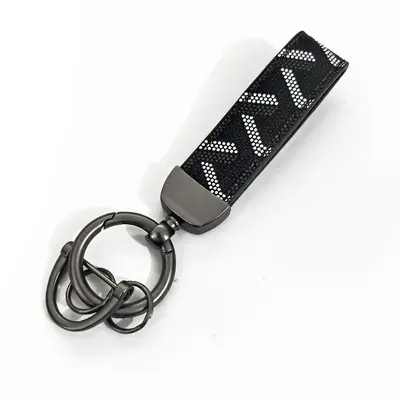 Personalized Leather Keychain, Plaid Pattern, Creative Pendant - 8