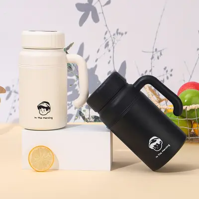 新款简约便携把手保温杯茶水分离不锈钢手柄杯大容量时尚保冷水杯