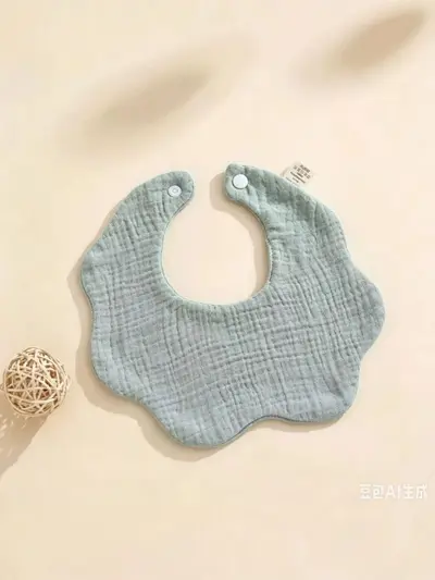 Kırışık Dokulu Bebek Önlüğü 6 Katmanlı %100 Pamuk Düz Renk Nefes Alan Ağız Kurulama Bezi Kusma Bezi Küçük Önlük Çocuk Bebek Önlüğü