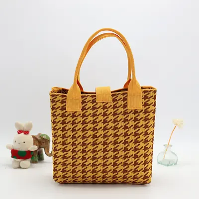 Knitted Tote Bag, Large Capacity, Korean Style Handbag - 7