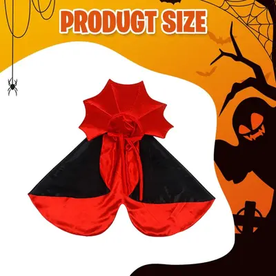 Halloween Pet Vampire Cape Cross-Border Bestseller Stand-Up Collar Cat and Dog Cloak Magic Witch Costume Party Dress-Up