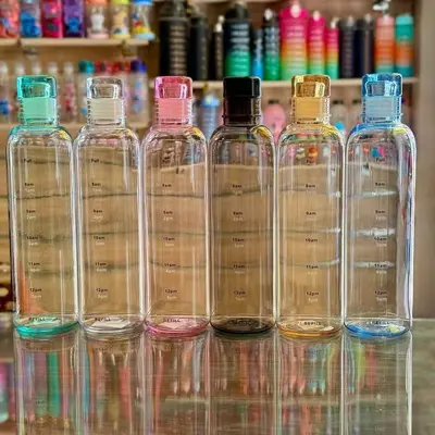 Minimalist 500ml Plastik Su Şişesi water bottle Plastik Bardak Ölçekli Su Bardağı Spor Su Şişesi 6 Renk Seçeneği - 9