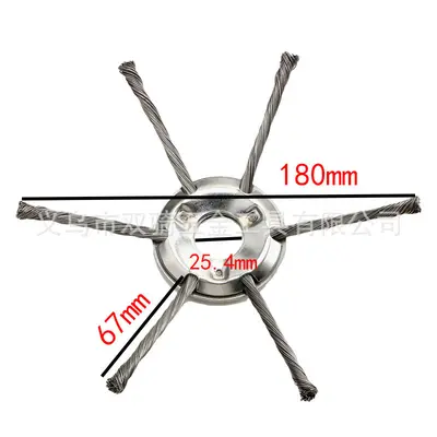 Wire Brush Trimmer Head for Electric Brush Cutter, 3/6 Tooth, Large Hole - 10